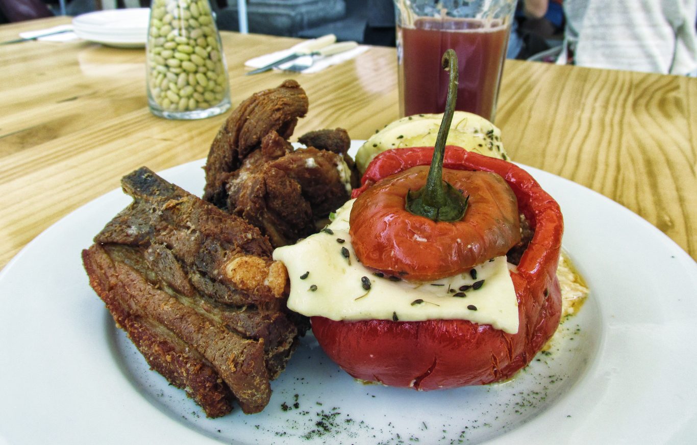 Spicy hot Peruvian dish rocoto relleno