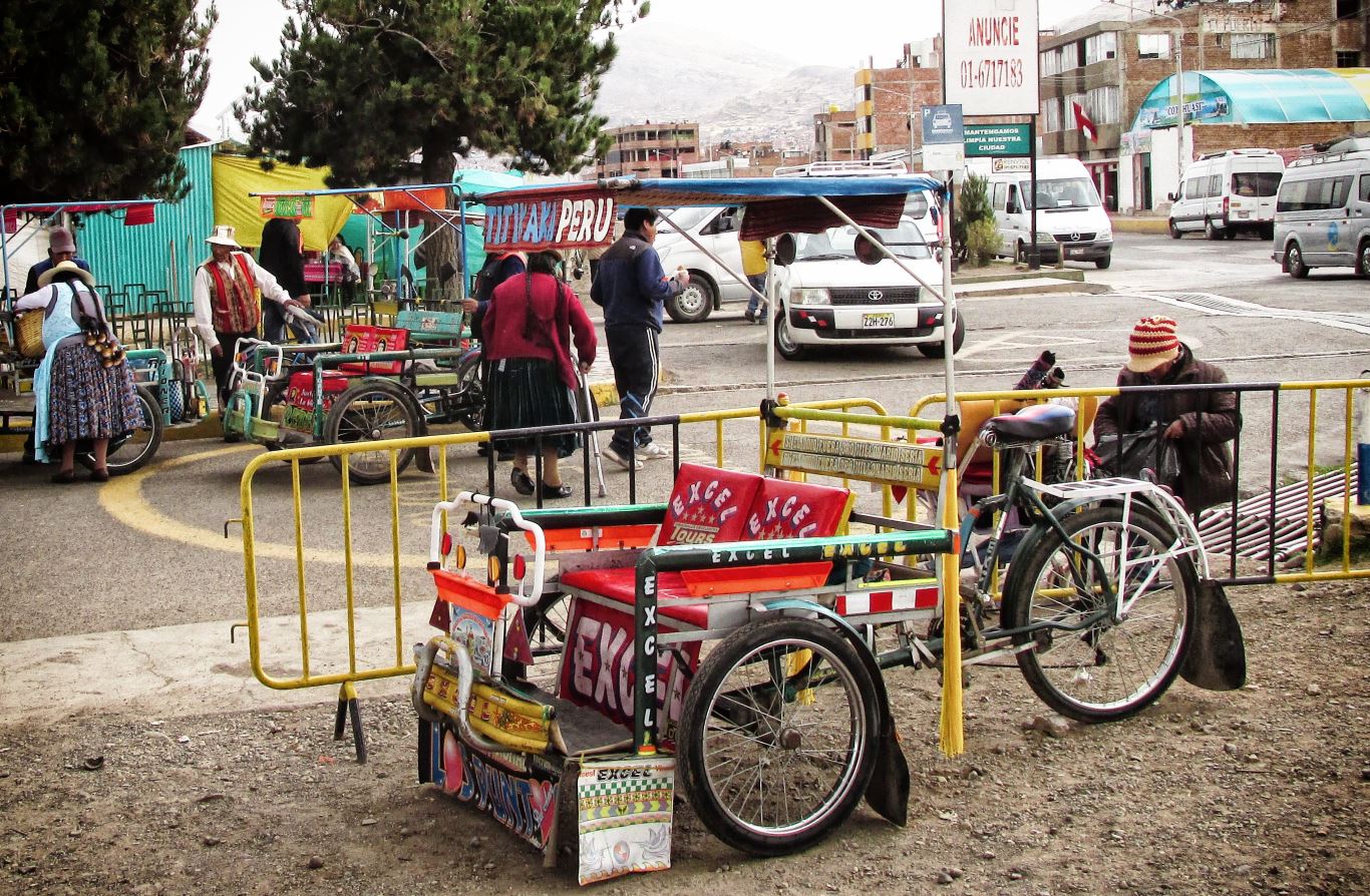 A tricycle used as public transport in Peru