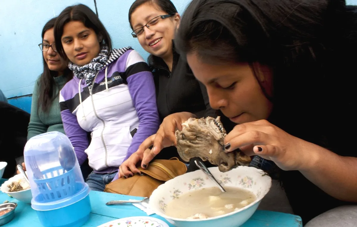 Weird food in Peru, caldo de cabeza