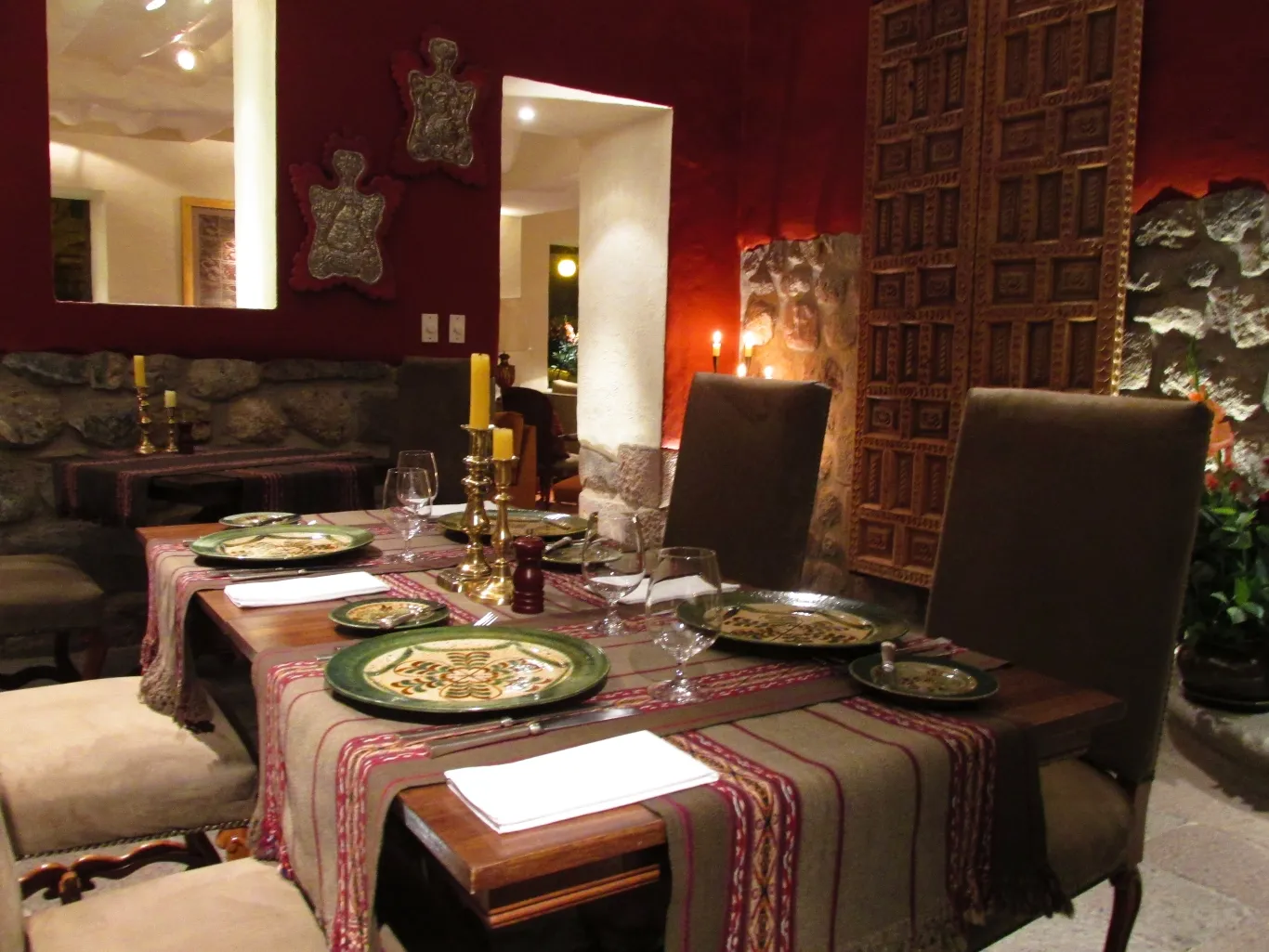 Ready for dinner at Inkaterra La Casona