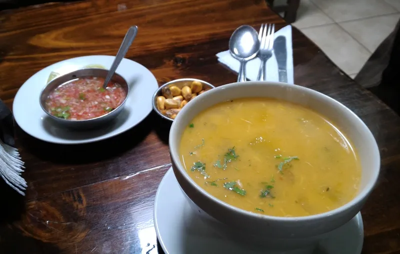 Peruvian menu soup starter