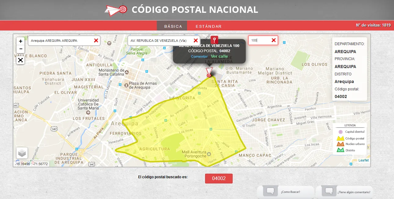 postal codes in peru