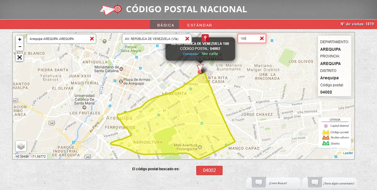 postal codes in peru
